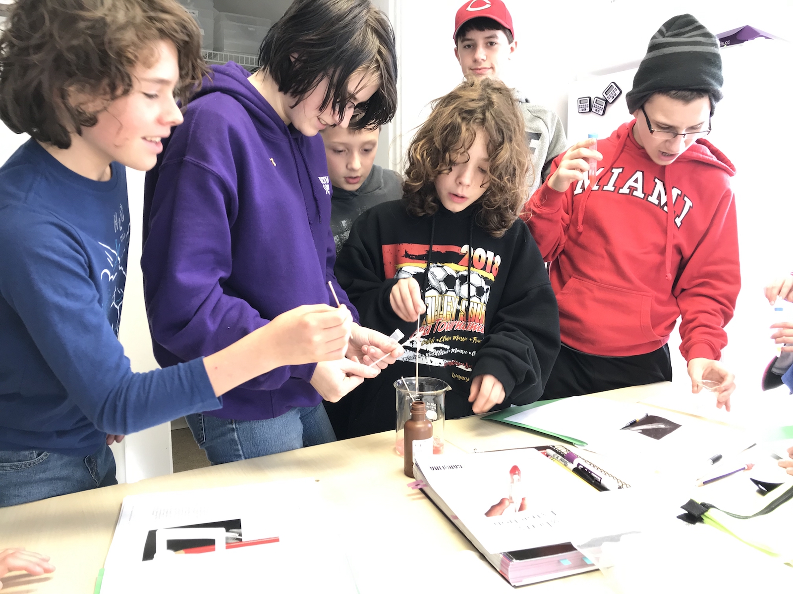 McGuffey students working on a science project